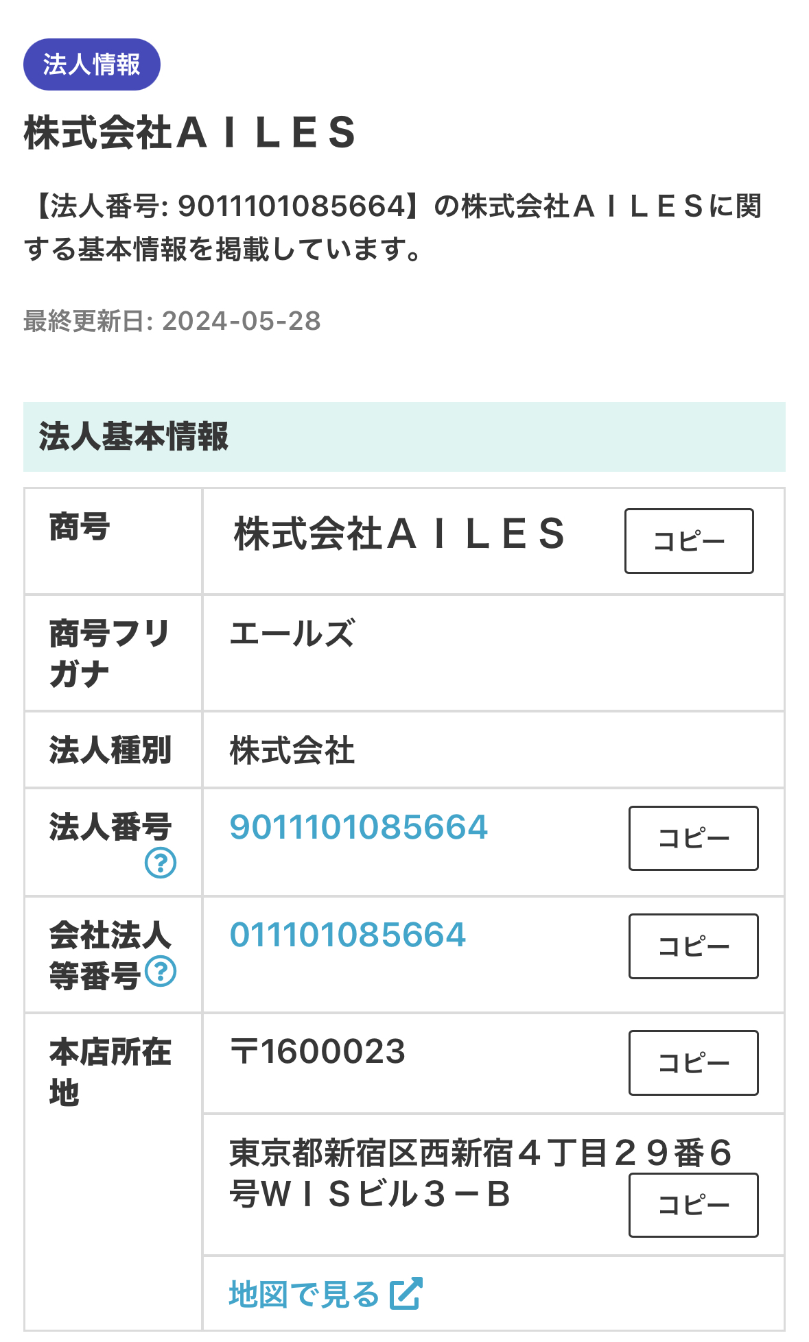 株式会社AILESの法人情報